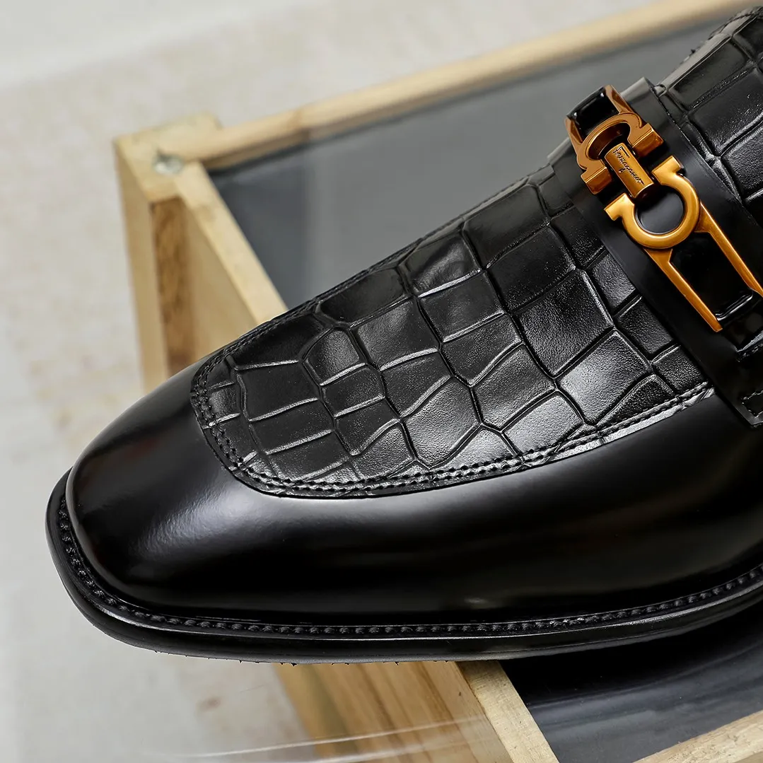 Men's shoes 💰460🕷🕷🐂【Ferragamo】Ferragamo Popular fashionable casual shoes🇨🇳Official website counter 1:1 production, original mold opening💯Good quality can be seen, imported high-end first-layer waxed calfskin, water-dyed🐂leather lining🌿very clear texture, high-quality waterproof, non-slip and wear-resistant outsole🎋high quality and low price, truly handmade🍓2 colors available! Code number 38-44......(45.46 customized)